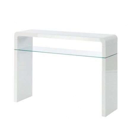 Console - BAÏTA - Gamme DARWIN - Laqué blanc brillant - L 120 x P