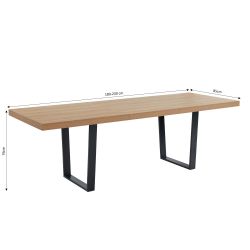 FELIX14 Table extensible 180 pieds en métal - 180-240 cmMélaminé chêne clair