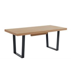 FELIX14 Table extensible 180 pieds en métal - 180-240 cmMélaminé chêne clair