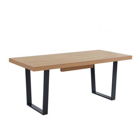 FELIX14 Table extensible 180 pieds en métal - 180-240 cmMélaminé chêne clair