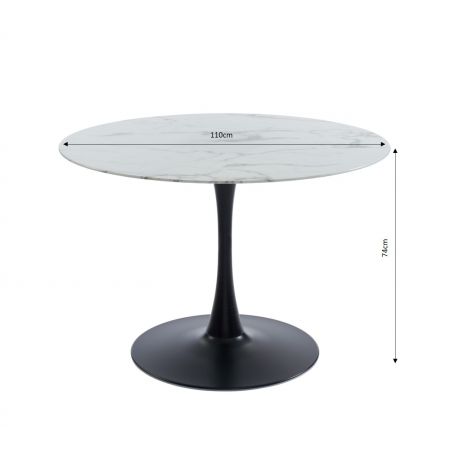 Protection de table ronde en verre trempé en marbre rond en verre, table de  salle à manger ronde en verre trempé 66 cm, 68,6 cm, 71,1 cm, table ronde