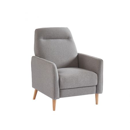 Fauteuil JOSEPH tissu gris inclinable