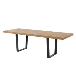 Table extensible FELIX Effet chêne et pieds en métal L180-240cm