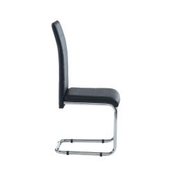 Lot de 2 chaises MARA simili noir pieds en métal chromé