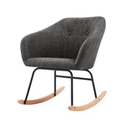 Fauteuil HILDA en tissu anthracite rocking chair