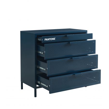 Commode PANTONE métal bleu nuit 4 tiroirs