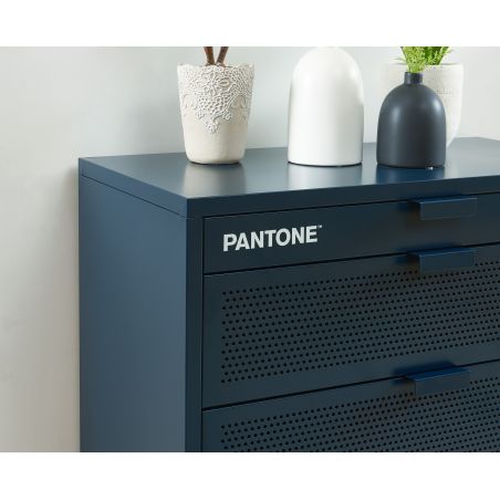 Commode PANTONE métal bleu nuit 4 tiroirs