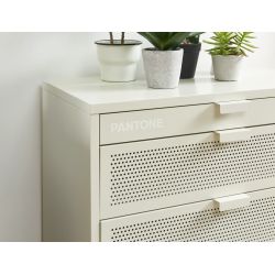 Commode PANTONE métal beige sable 4 tiroirs