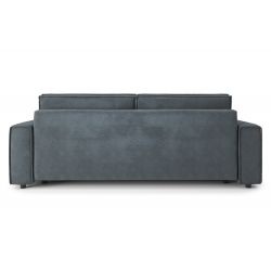 Canapé droit MIRA convertible velours gris souris 3 places