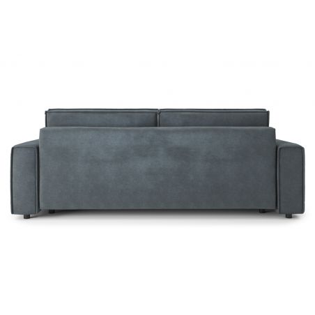 Canapé droit MIRA convertible velours gris souris 3 places