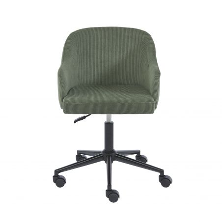 Fauteuil BARNABE en velours côtelé vert