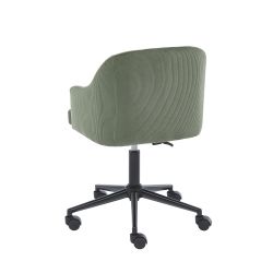 Fauteuil BARNABE en velours côtelé vert