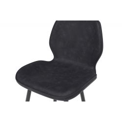 Lot de 2 tabourets ETHAN en PU noir