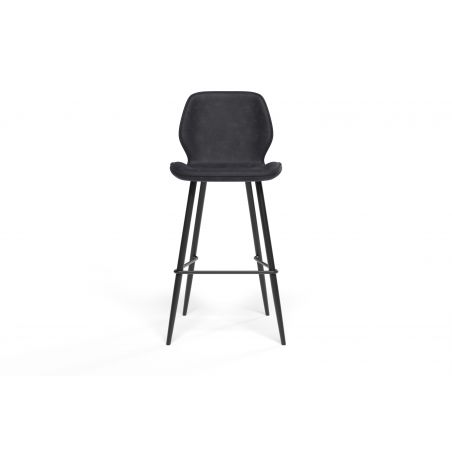 Lot de 2 tabourets ETHAN en PU noir