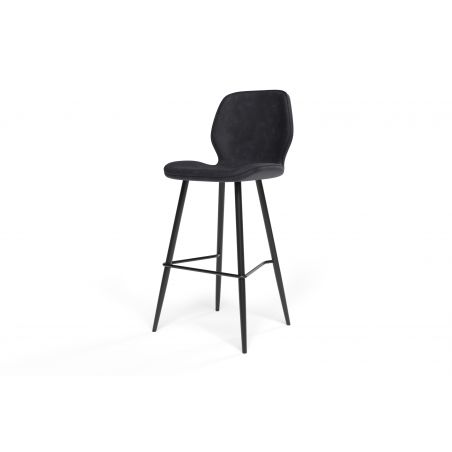 Lot de 2 tabourets ETHAN en PU noir