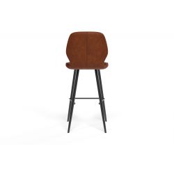 Lot de 2 tabourets ETHAN en PU cognac