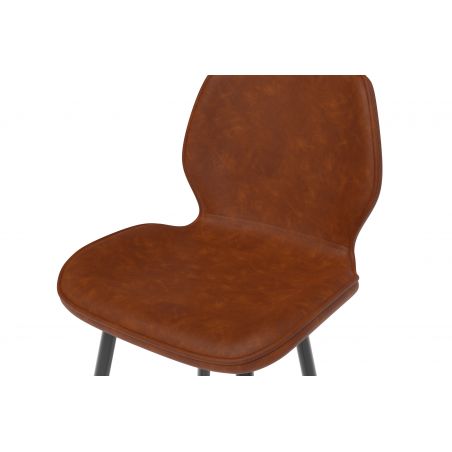 Lot de 2 tabourets ETHAN en PU cognac