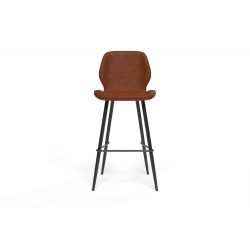 Lot de 2 tabourets ETHAN en PU cognac