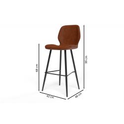 Lot de 2 tabourets ETHAN en PU cognac