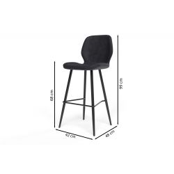 Lot de 2 tabourets ETHAN en PU noir