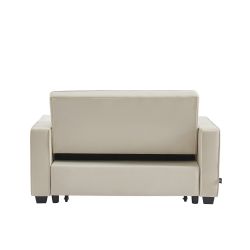 Canpé droit LENA convertible velours beige 2 places