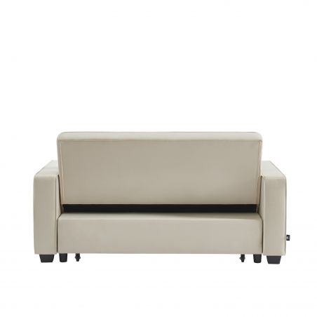 Canpé droit LENA convertible velours beige 3 places