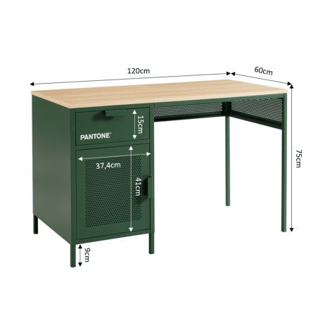 Bureau PANTONEmétal vert olive120cm