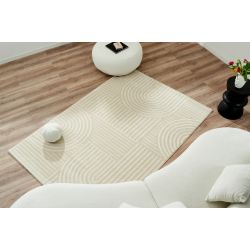 Tapis Olga crème motif en relief 80x150 cm