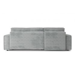 Canapé d'angle MIRA convertible en velours gris clair