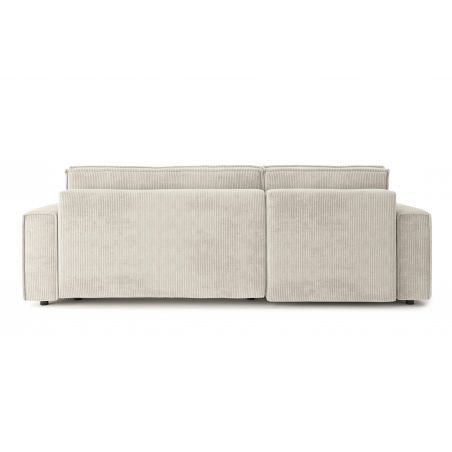 Canapé d'angle MIRA convertible et réversible velours côtelé beige 4 places