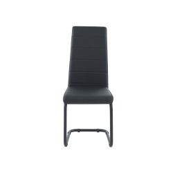 Lot de 2 chaises MARA simili noir pieds métal noir