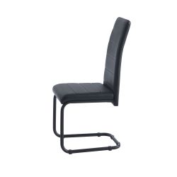 Lot de 2 chaises MARA simili noir pieds métal noir