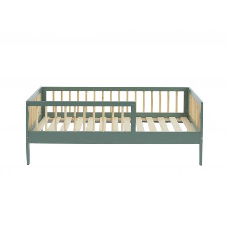 Lit enfant LOU pin massif vert 70x140 sommier inclus