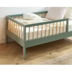 Lit enfant LOU pin massif vert 70x140 sommier inclus