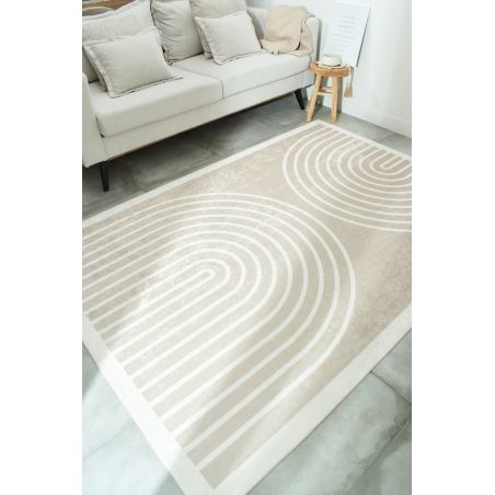 Tapis ALVA beige motif arc en ciel 180x290 cm