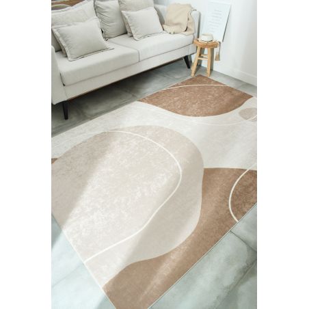 Tapis ALVA beige motif abstrait 120x160 cm