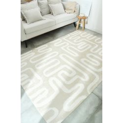 Tapis ALVA beige motif géométrique 180x290 cm