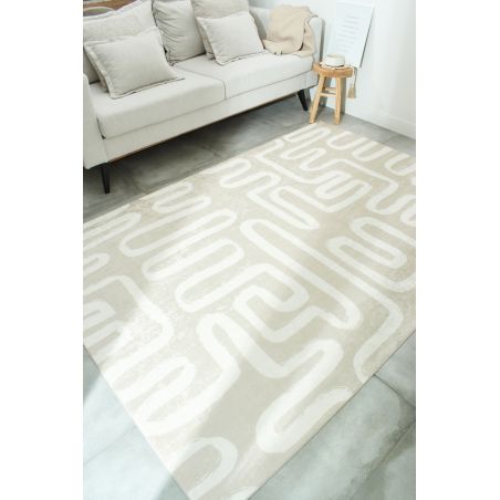 Tapis ALVA beige motif géométrique 180x290 cm