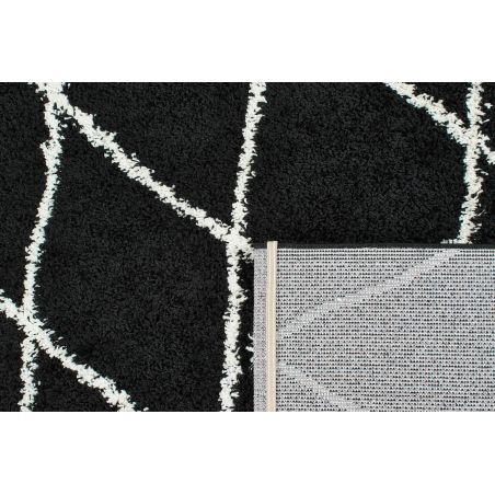 Tapis THEA noir motif losange 67x180 cm