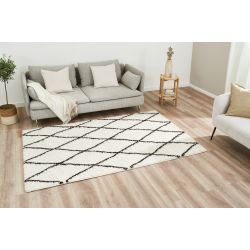 Tapis THEA crème motif losange 80x140 cm