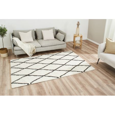 Tapis THEA crème motif losange 120x160 cm