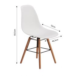 Lot de 2 chaises STELLA blanches pieds hêtre massif