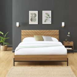 Tête de lit moderne en bois Baia. Accessoire déco pour lit double