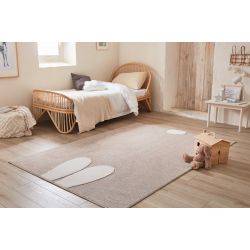 Tapis MALO beige motif lapin 80x150 cm