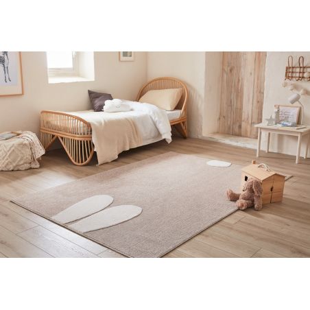 Tapis MALO beige motif lapin 80x150 cm