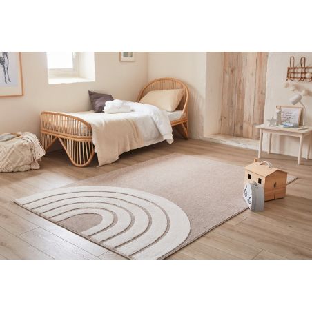 Tapis MALO beige motif arc en ciel 80x150 cm