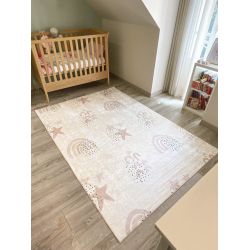 Tapis NOE crème motif étoiles 120x160 cm