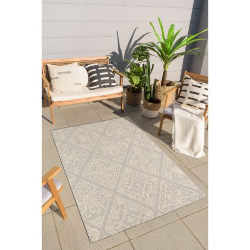 Tapis d'extérieur MADEIRA gris motif abstrait 160x230cm