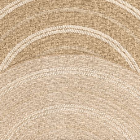 Tapis MENORCA rond marron et blanc aspect jute 160x160cm