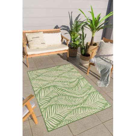 Tapis SAONA vert motif feuilles 160x230cm